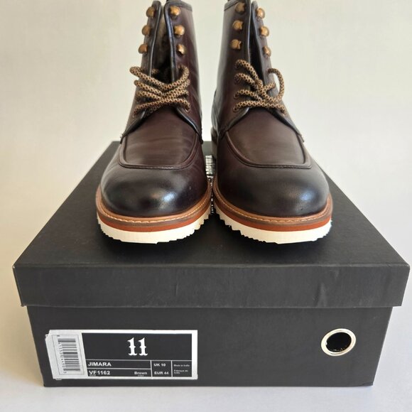 Men\'s Dark Brown Leather Lace-Up Boots main image 5